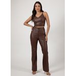 Calça de Couro Feminina Chocolate Samanta