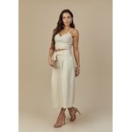Saia Mídi de Couro Off-White Mariana