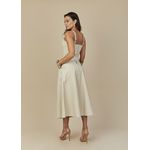 Saia Mídi de Couro Off-White Mariana