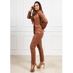 Blazer de Couro Feminino Caramelo