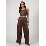 Cropped de Couro Feminino Chocolate Dayane 