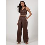 Cropped de Couro Feminino Chocolate Dayane 