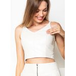 Cropped de Couro Feminino Pérola Dayane 
