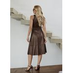 Vestido de Couro Feminino Marrom Valentina 