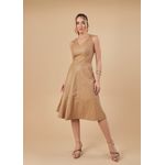 Vestido de Couro Feminino Taupe Valentina 
