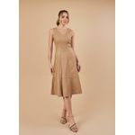 Vestido de Couro Feminino Taupe Valentina 