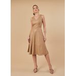 Vestido de Couro Feminino Taupe Valentina 