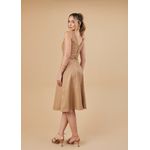 Vestido de Couro Feminino Taupe Valentina 
