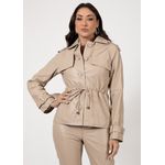 Parka em Couro Pelica Feminina Chanel Beatriz