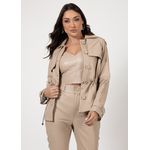Parka em Couro Pelica Feminina Chanel Beatriz