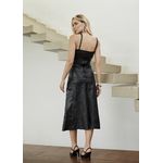 Vestido de Couro Pelica Patchwork Preto