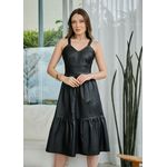 Vestido de Couro Feminino Preto Ayla 