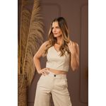 Calça Pantacurt de Couro Feminina Off-White Leona 