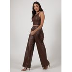 Calça de Couro Feminina Chocolate Rebecca 