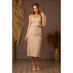 Saia De Couro Pelica Chanel Stella 