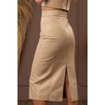 Saia De Couro Pelica Chanel Stella 