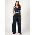 Calça de Couro Feminina Vintage Marinho Rebecca 