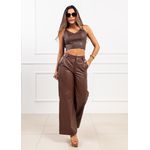 Calça de Couro Feminina Chocolate Rebecca 