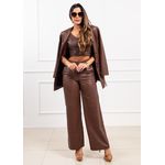Calça de Couro Feminina Chocolate Rebecca 