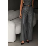 Calça de Couro Feminina Cinza Rebecca 