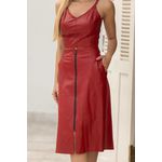 Saia De Couro Vermelho Carmim Eloá 