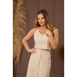 Saia De Couro Off-White Brenda 