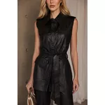 Colete De Couro Feminino Preto Yasmin