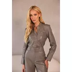Camisa de Couro Pelica Feminina Concreto Andrea 