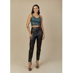 Cropped Couro Pelica Feminino Verde Folha Júlia 