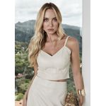 Cropped Couro Pelica Feminino Off-White Júlia 