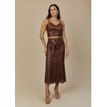 Cropped Couro Pelica Feminino Tabaco Júlia 