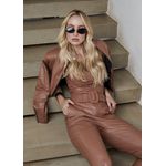 Calça de Couro Feminina Caramelo Bruna