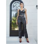 Calça de Couro Feminina Preta Gisele