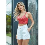 Short de Couro Branco Clochard