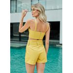 Short de Couro Clochard Amarelo 