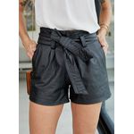 Short de Couro Preto Clochard 