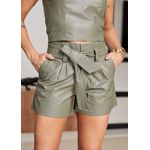 Short de Couro Verde Oliva Clochard 