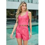 Short de Couro Viva Magenta Emma 