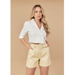 Short De Couro Feminino Manteiga Ana
