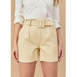 Short De Couro Feminino Manteiga Ana