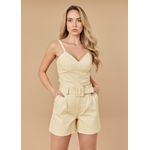 Short De Couro Feminino Manteiga Ana