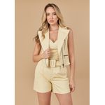 Short De Couro Feminino Manteiga Ana