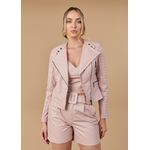 Short De Couro Feminino Rosa Bebê Ana 