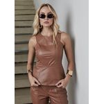 Regata de Couro Feminina Caramelo Mila