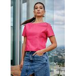 T-shirt de Couro Feminina Viva Magenta Ariane 