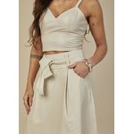 Cropped de Couro Feminino Off-White Diana 