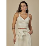Cropped de Couro Feminino Off-White Diana 