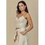 Cropped de Couro Feminino Off-White Diana 