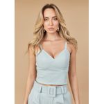 Cropped de Couro Feminino Céu de Bebê Diana 