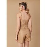 Cropped de Couro Feminino Taupe Diana 
